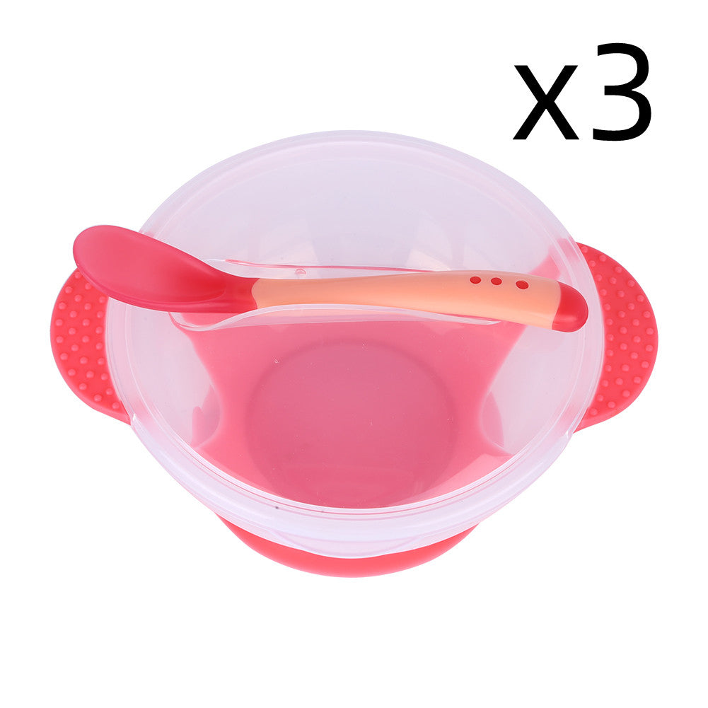 No-Mess Meals: Smart Feeding Set with Suction & Temperature Spoon