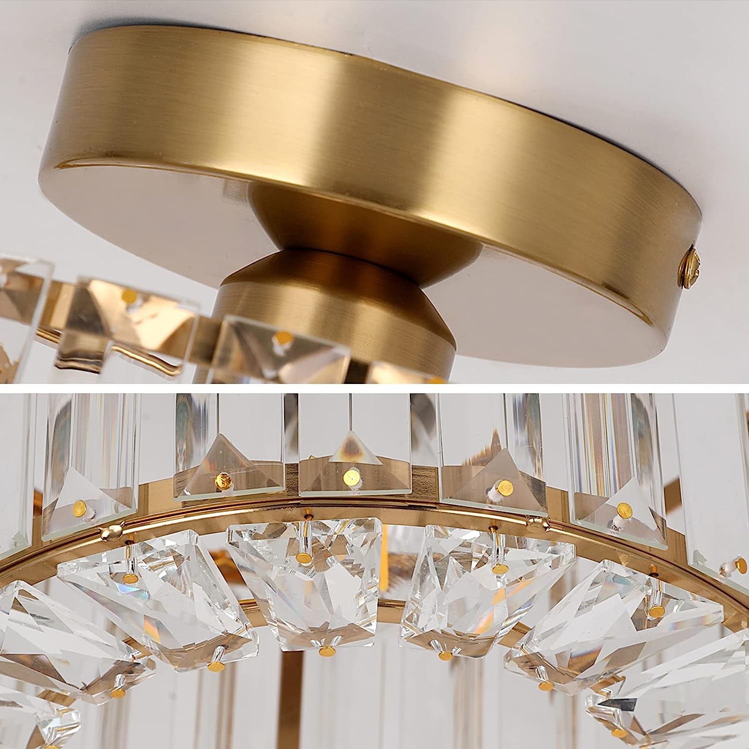 Diamonds on Display: Ceiling Chandelier with Cascading Crystals