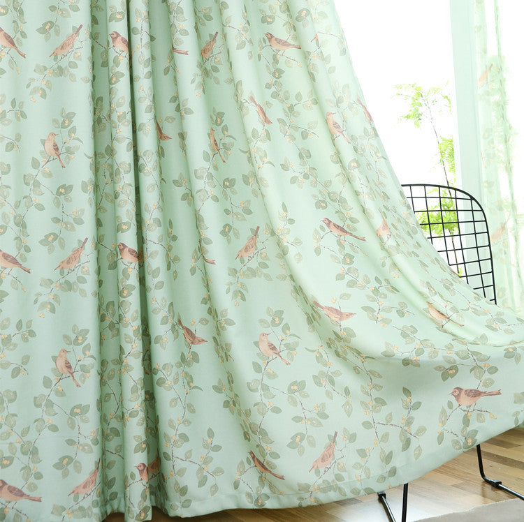 Light & Breezy Green Leaf Balcony Curtains