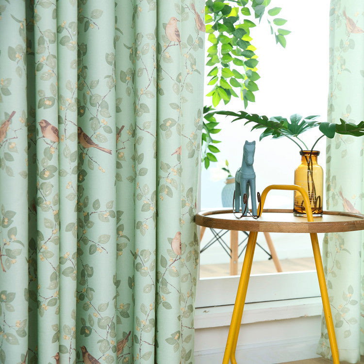 Light & Breezy Green Leaf Balcony Curtains