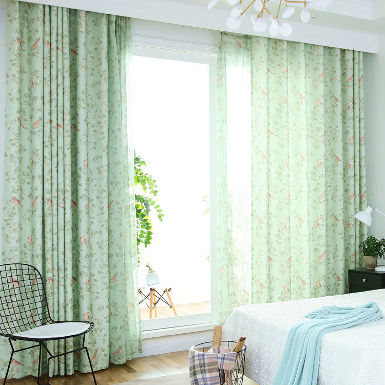 Light & Breezy Green Leaf Balcony Curtains