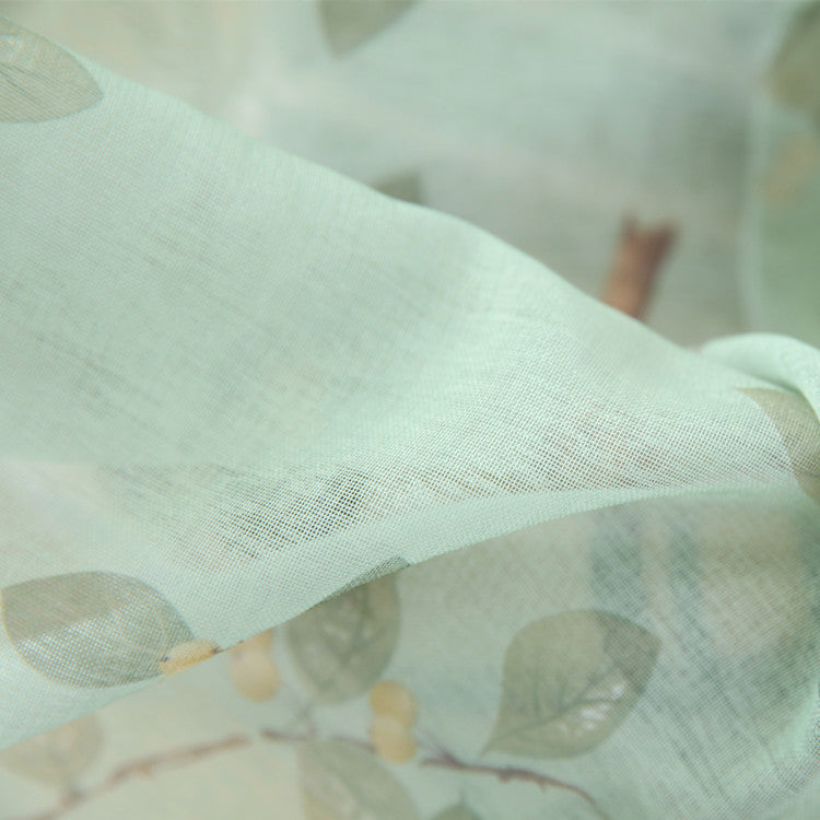 Light & Breezy Green Leaf Balcony Curtains